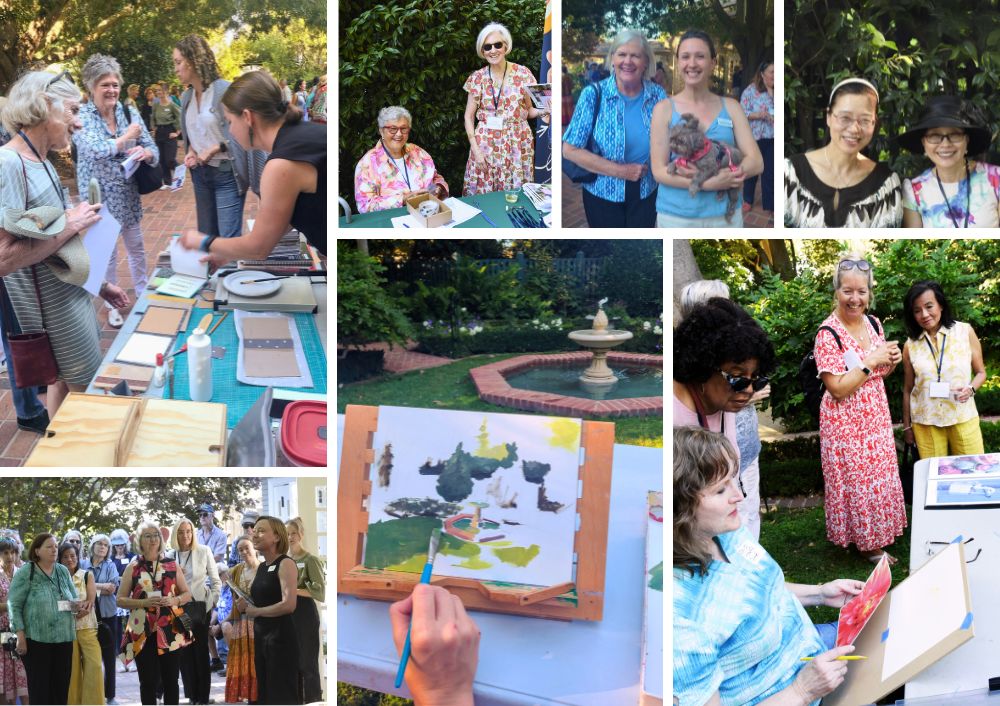 collage of guests and artists at Art In The Garden 2025
