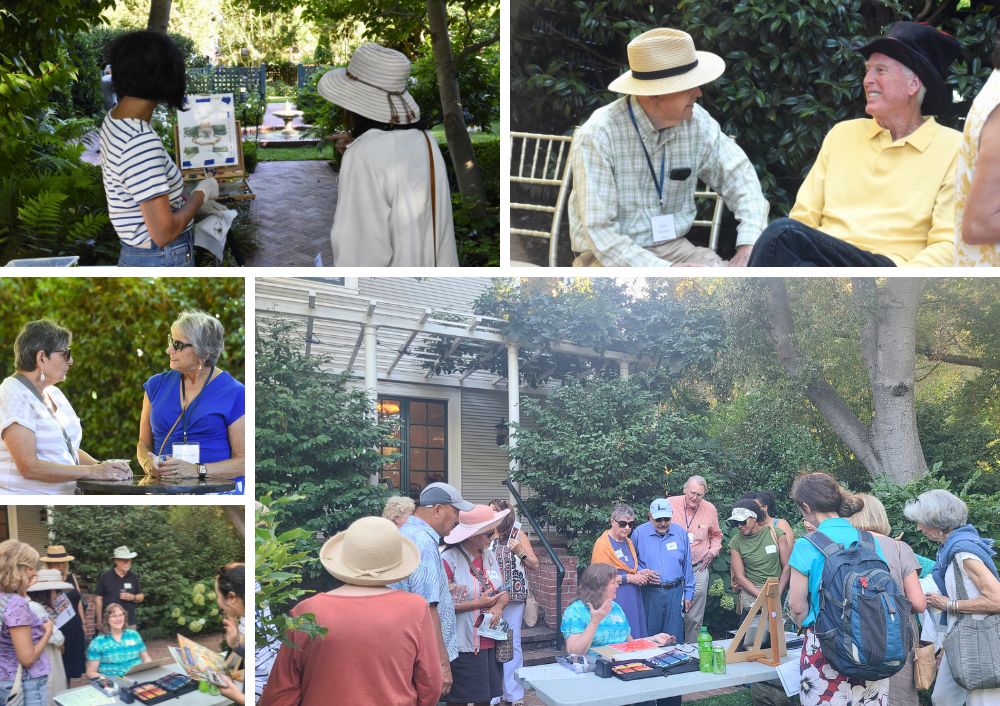 collage of guests and artists at Art In The Garden 2025