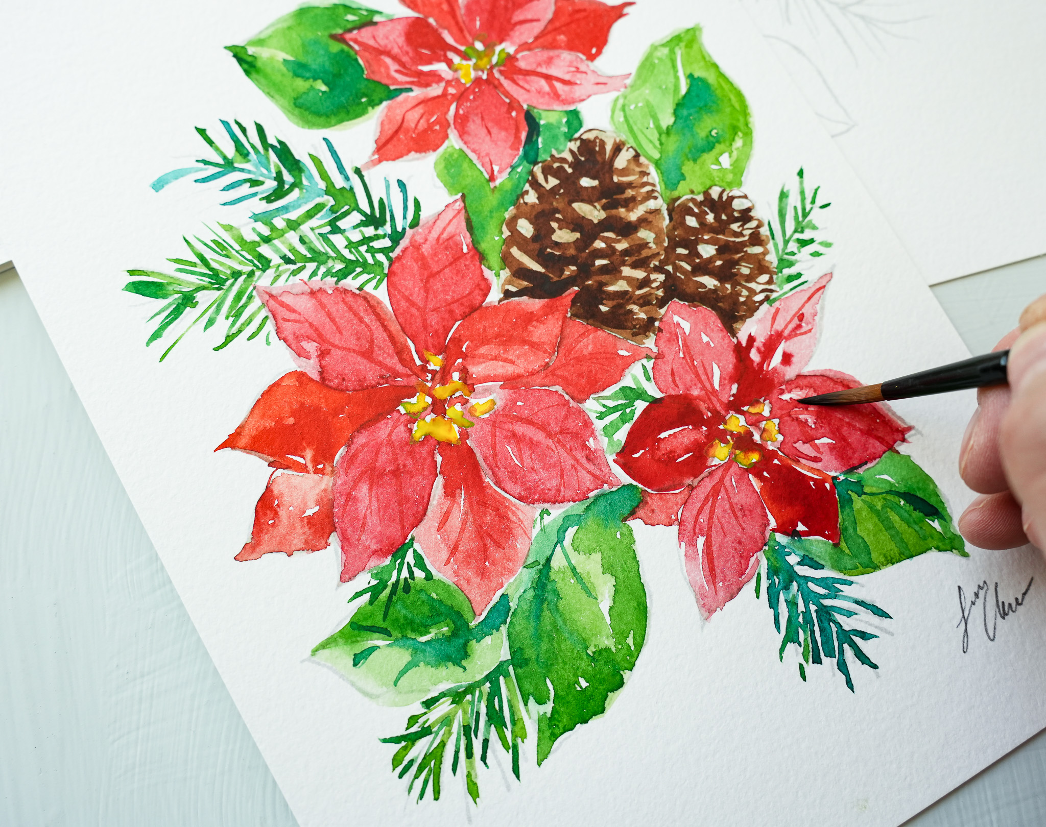 holiday bouquet watercolors