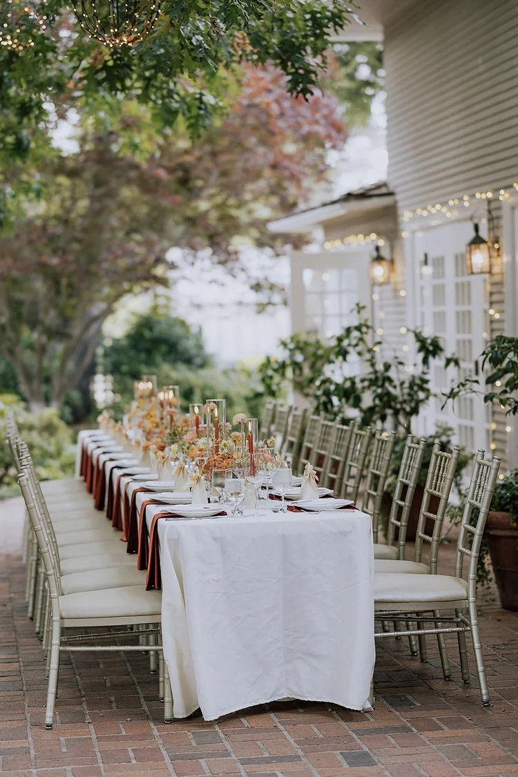 banquet table spread for wedding rental